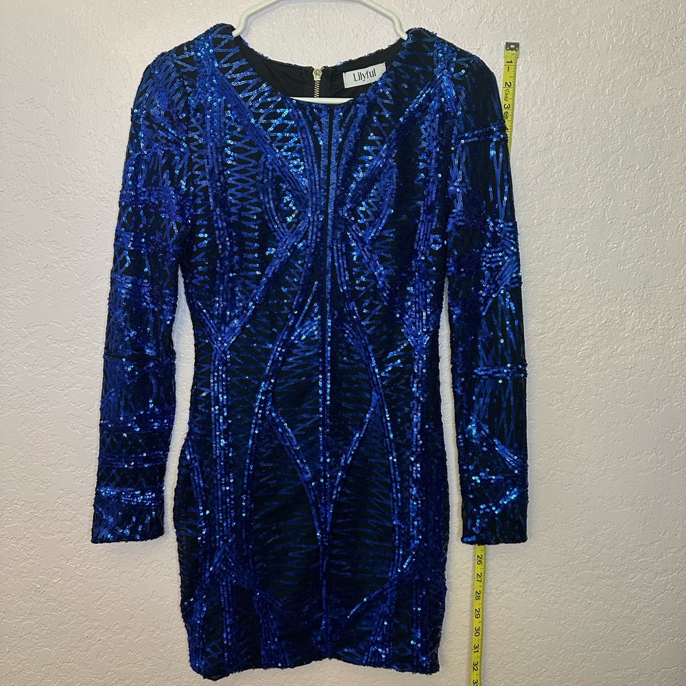 Royal sapphire, sequin dress